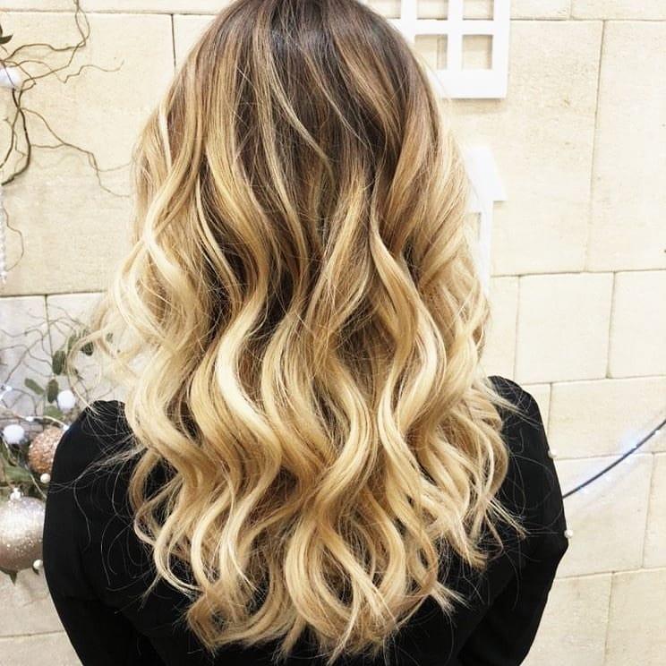 balayage blond sur cheveux bruns