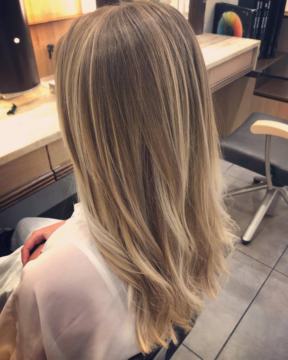 balayage blond polaire